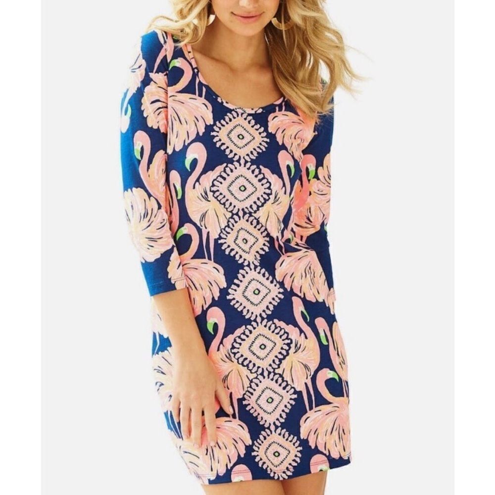 Lilly Pulitzer Beacon Shift Dress Flamingo S